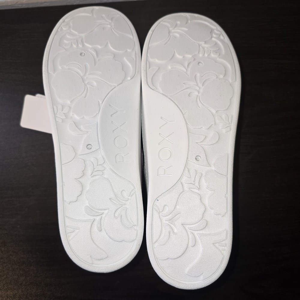 NEW Roxy Womens Bayshore WHITE PLATFORM Slip on Shoe Sneaker Sz 8.5 Beach Canvas - Picture 7 of 7